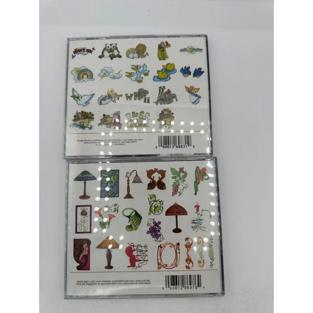 Baby Lock Embroidery Cards Lot Noah's Ark BLEC-C8 & Exclusives BLEC-C14 Vintage